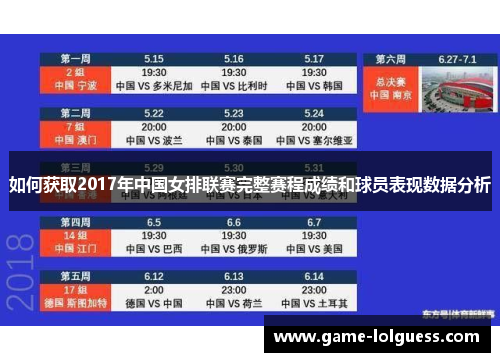 如何获取2017年中国女排联赛完整赛程成绩和球员表现数据分析