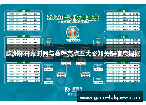 欧洲杯开幕时间与赛程亮点五大必知关键信息揭秘